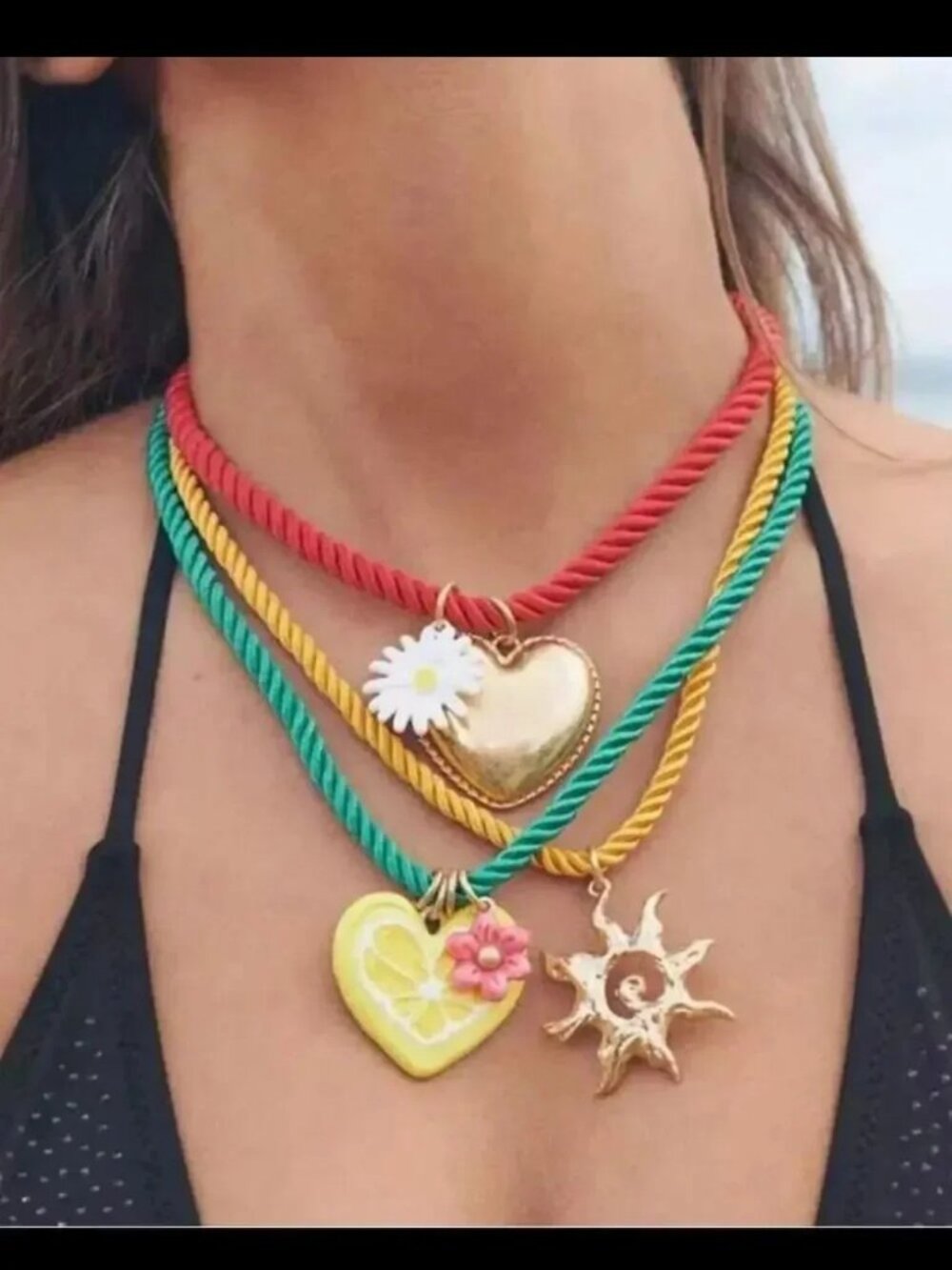 Layered Colorful Rope Necklace Set R689